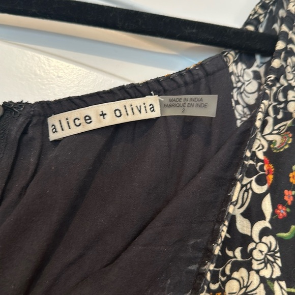 Alice and Olivia Tiered Clementina Mini Dress Paradise/Multi Color Sz 2 - Picture 9 of 12